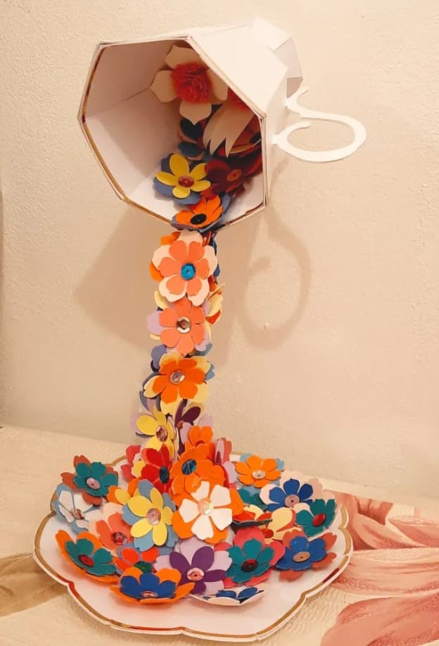 Floral Fountain in a Floating Cup